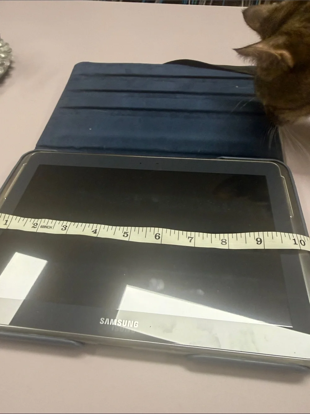 Samsung Tablet with Navy Foldable Folio Case